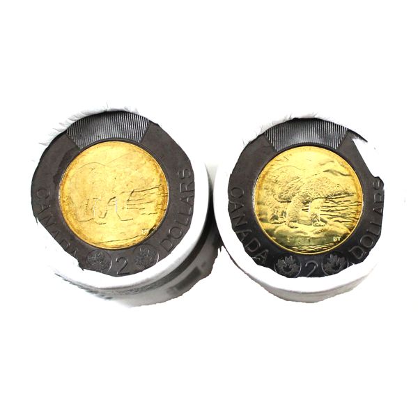 $2 2022 Honouring Queen Elizabeth Special Wrap Roll of 25pcs. Sold as is. 2 Rolls 