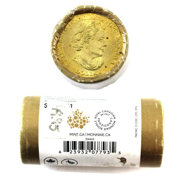 $1 2016 Lucky Loonie Special Wrap Roll of 25pcs.