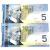Image 2 : RADAR BC-67a 2006 $5 Jenkins-Dodge Matching Prefix 'AOK' SN: AOK3826283 & AOK8430348. 2pcs.