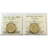 Image 1 : Loon $1 2013 & 2015 ICCS MS66. 2pcs. 