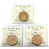 Image 1 : Loon $1 1987, 1992 & 1995 ICCS MS65. 3pcs. 