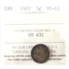 Image 1 : 5-cent 1907 ICCS MS63