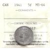 Image 1 : 5-cent 1941 ICCS MS64