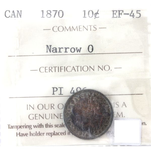 10-cent 1870 Narrow 0 ICCS EF45