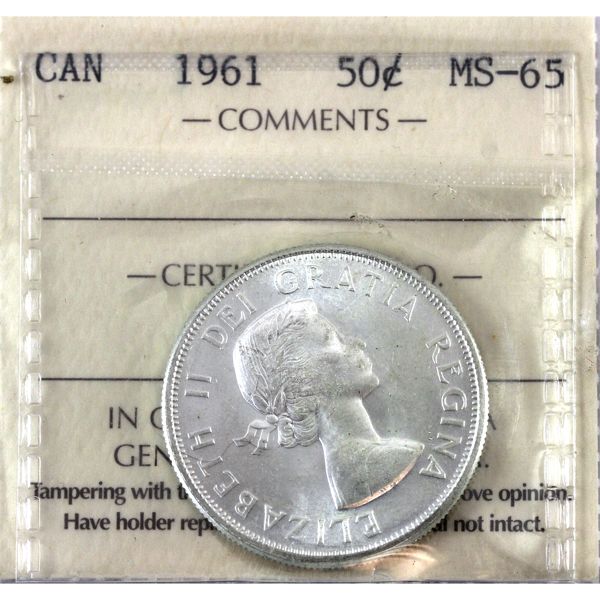 50-cent 1961 ICCS MS65 