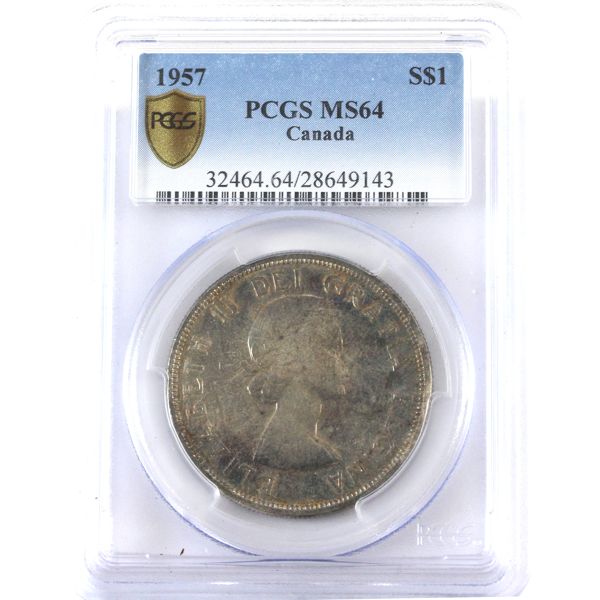 Silver $1 1957 PCGS MS64 
