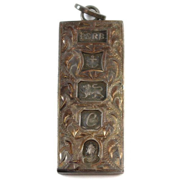 Great Britain-P & R Bushell Vintage Sterling Silver Ingot Pendant Made in Birminham in 1977