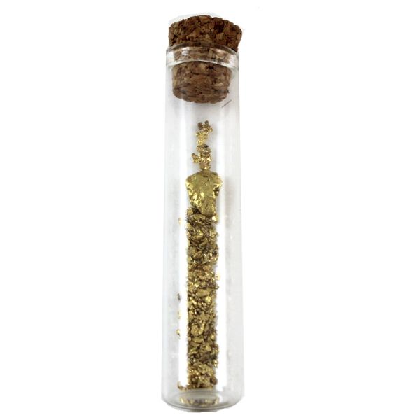 Vial of Gold Nuggets from 'Liquid Bullion'. These nuggets have tested 20K (83% pure) and weigh 1.63g