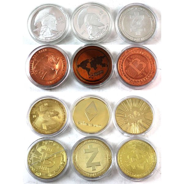 Group Lot of 12x Assorted Cryptocurrency Themed 1oz Fine Copper Rounds. 12pcs
