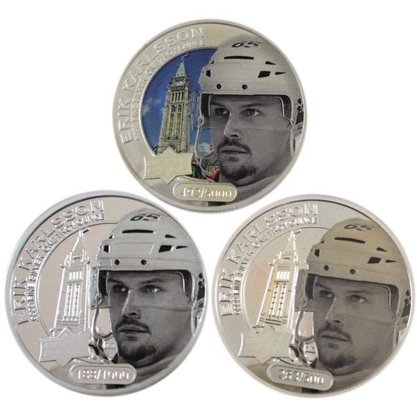 Cook Islands 2016-17 $5 Upper Deck Grandeur - Erik Karlsson 1oz Fine Silver Coins. 3pcs (Tax Exempt)