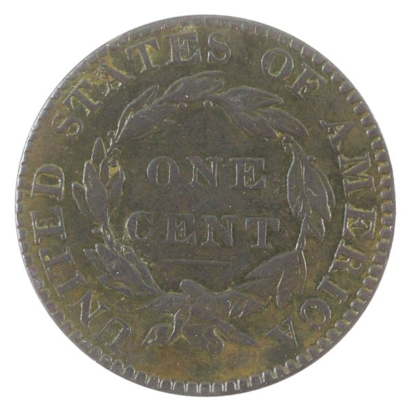 USA 1822 1-cent VF (Scratched) 