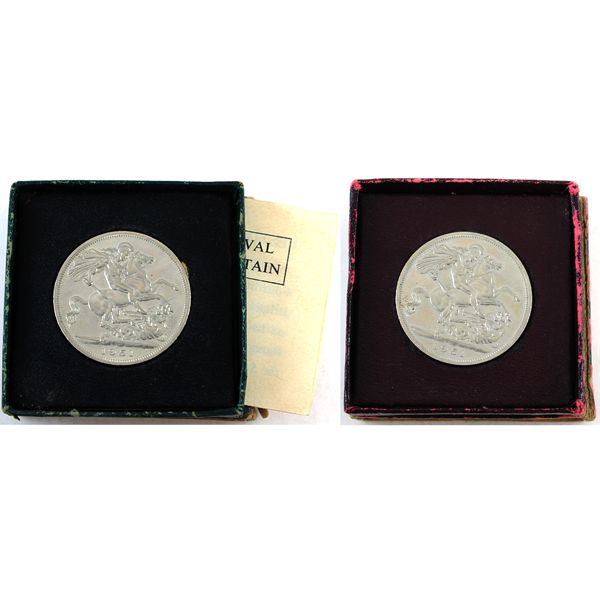 Great Britain 1951 Festival of Britain Crown Piece. 2pcs.