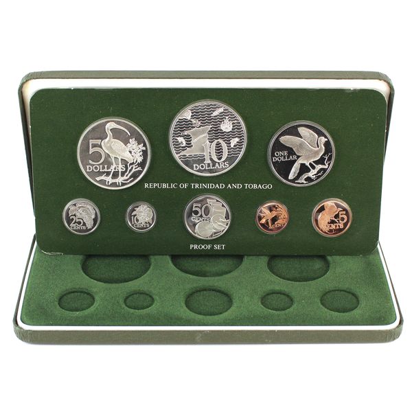 Trinidad and Tobago 1976 8-Coin Proof Set Minted by the Franklin Mint w/COA