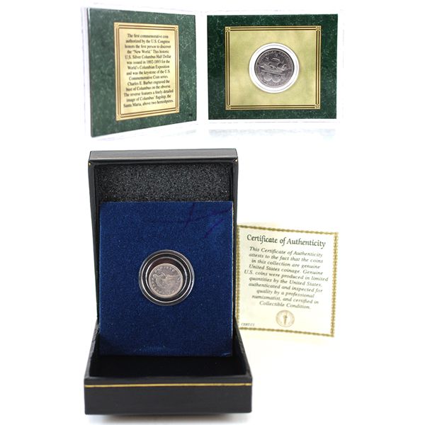 USA 1854 Seated Liberty Half Dime & 1898 Columbian Exposition Commemorative Half Dollar. 2pcs