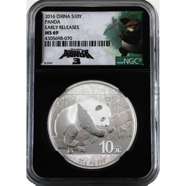 30g China 2016 10 Yuan .999 Fine Silver Panda NGC MS69 *Early Releases* (Tax Exempt)
