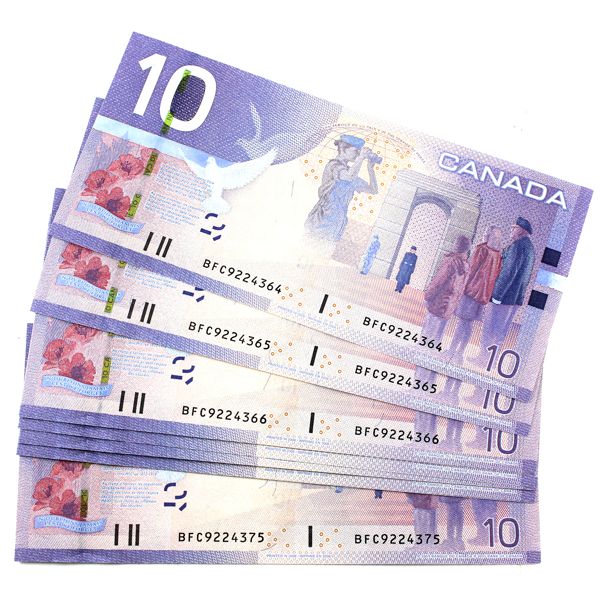 12x BC-68b 2005 $10 Jenkins-Carney Notes in Sequence INCLUDES: BFC9224364 to " 75. 12pcs. 