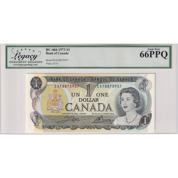 BC-46b 1973 $1 Legacy GEM UNC66 PPQ Crow-Bouey SN: EAY8873957