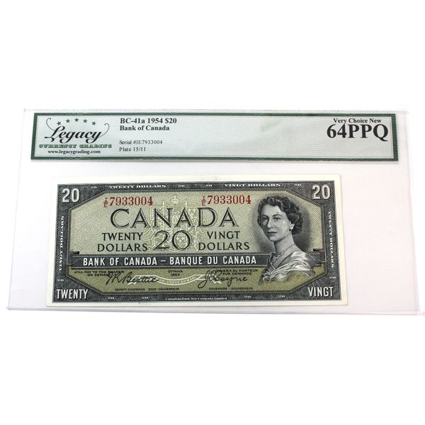 BC-41a 1954 $20 Legacy Very CUNC64 PPQ Beattie-Coyne SN: IE7933004