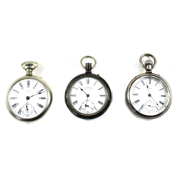 Three (3) Waltham 18S Pocket Watches