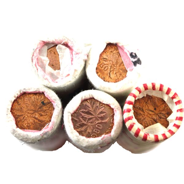 *1-cent 1980 Original Roll of 50pcs. 5 Rolls