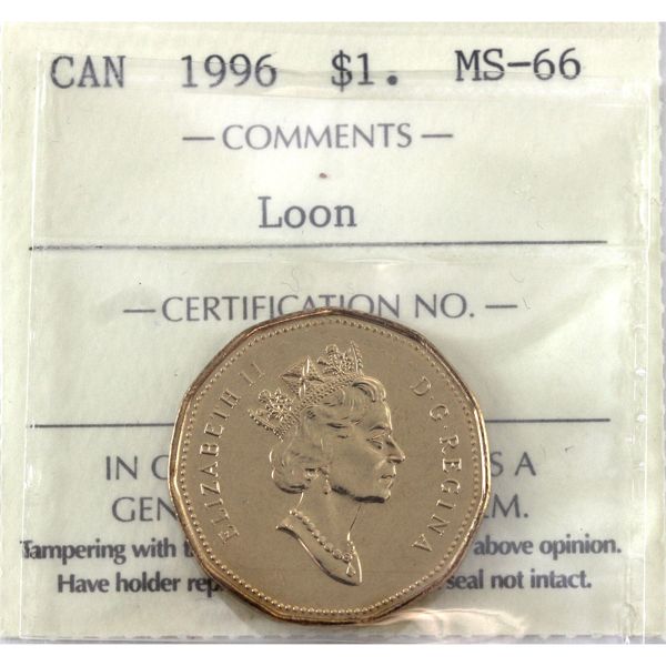 Loon $1 1996 ICCS MS66