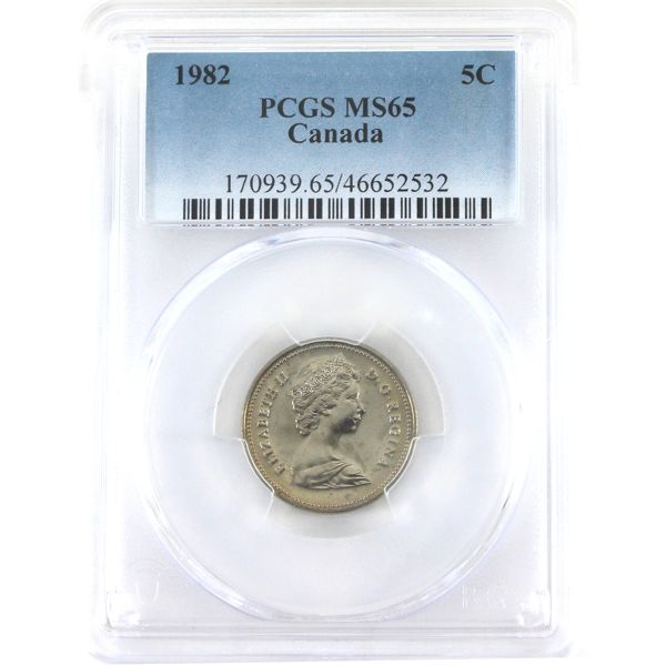 5-cent 1982 PCGS MS65
