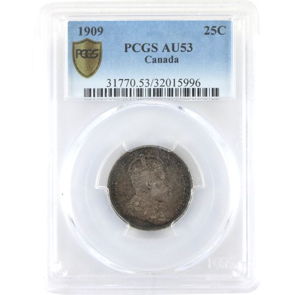 25-cent 1909 PCGS AU53