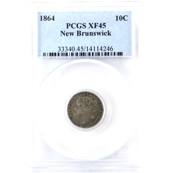New Brunswick 10-cent 1864 PCGS XF45