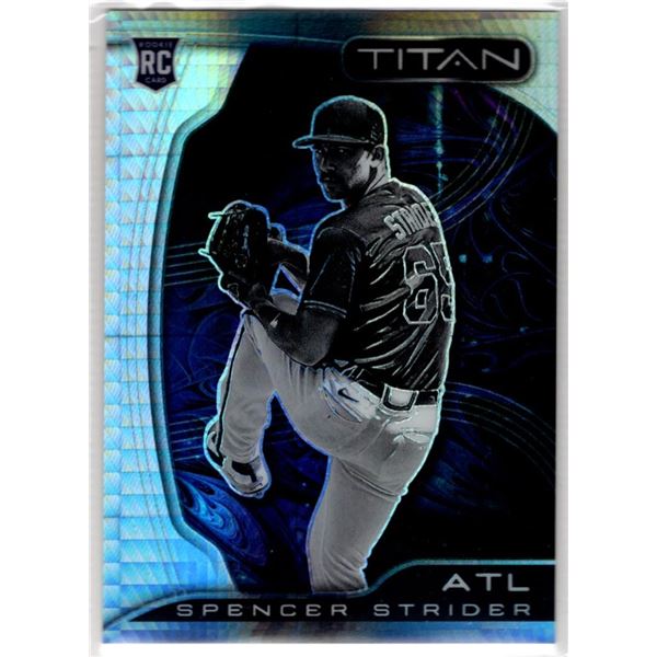 /299!! Spencer Strider 2022 Panini Chronicles Titan Hyper Prizm Rookie Card #18