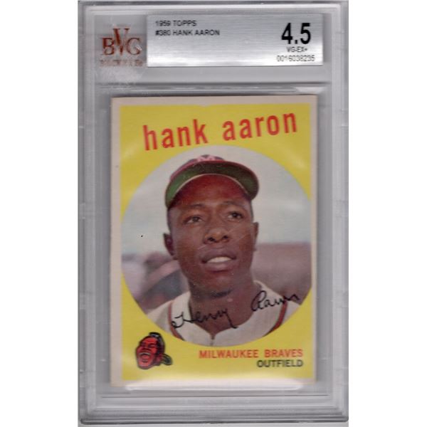 1959 Topps #380 Hank Aaron Beckett Grade 4.5