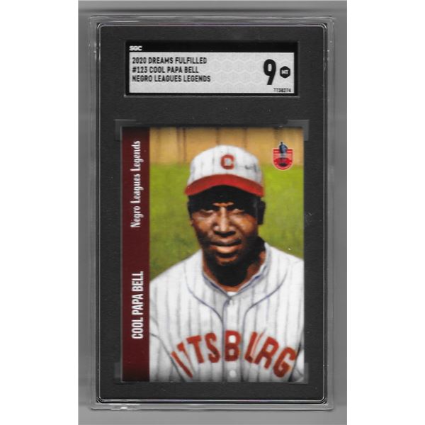 SGC Grade 9 "Cool Papa" Bell Dreams Fulfilled 2020 Negro Leagues Legends Card #123.