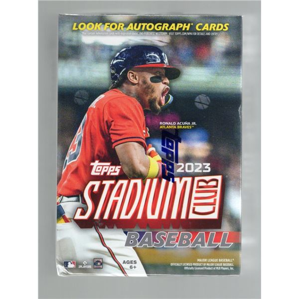 2023 Topps Stadium Club Baseball Blaster Box - 40 Cards Per Box: 7 Packs of 5 Cards + 1 Bonus 5 Card