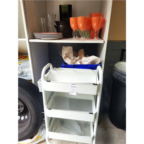 Metal Caddy, Plastic Serveware A