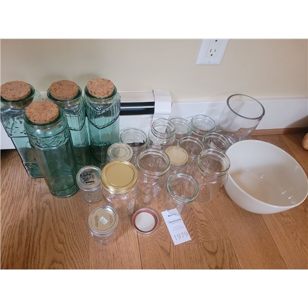 Glass Cannisters, Jars, B