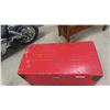 Image 2 : Primitive Painted Old Immigration Trunk 18" x 18" x 30" 