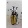 Image 1 : Push Golf Cart, 2 Golf Bags, 25 Various Golf Clubs, Right Hand, Youth + Adult Clubs