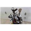 Image 2 : Push Golf Cart, 2 Golf Bags, 25 Various Golf Clubs, Right Hand, Youth + Adult Clubs