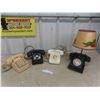 Image 1 : 4 Vintage Telephones ; Pushbutton, Rotary Dial, No Dial Rotary with Lamp