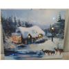 Image 2 : Winter Scene 14" x 17" Picture - Lights Up