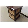 Image 2 : Wood Wicker End Table/ Night Table 16" x 17" x 21" 