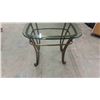 Image 2 : Wrought Iron Glass Top End Table 23" x 24"x 28" 