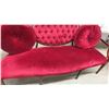 Image 8 : 4 pc Vintage Settee + 3 Side Chairs - Good Condition in Rich Red Fabric with 