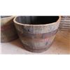 Image 2 : (2) 1/2 Wooden Barrel Planters