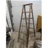 Image 8 : Wooden 6' Step Ladder & Vintage Tiller with Steel Wheels