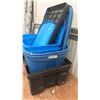 Image 2 : 5 Large Plastic Totes with Lids