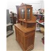 Image 2 : Oak 1/4 Cut Buffet with Top China Cabinet - 2 pc 20" x 42" x 78" 