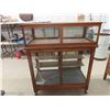 Image 1 : Store Oak Display Counter with Claw Feet + Counter Top Display Case Fastened To It - 