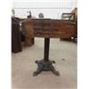 Image 2 : Industrial Look Parlour Table Cast Base with Industrial Wooden Pulley with Glass Top