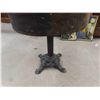 Image 7 : Industrial Look Parlour Table Cast Base with Industrial Wooden Pulley with Glass Top