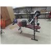 Image 1 : Weider Pro 256 Weight Bench (6) 15 lb Weights + Bar 